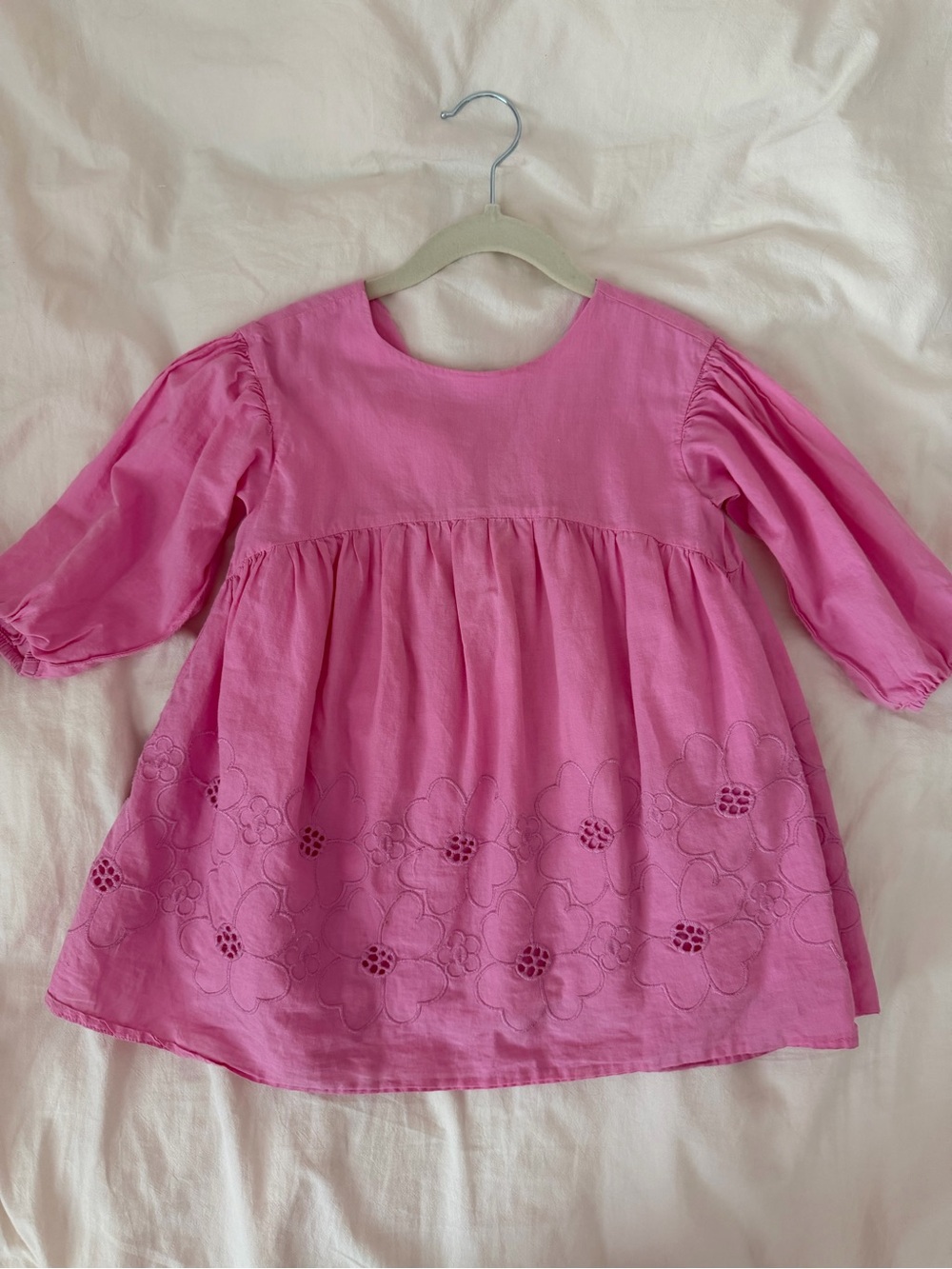 Janie & Jack Embroidered Party Dress with Puff Sleeves